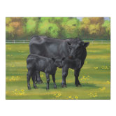 Black Angus Cattle Green Plaid Pattern All Over Printed 3D