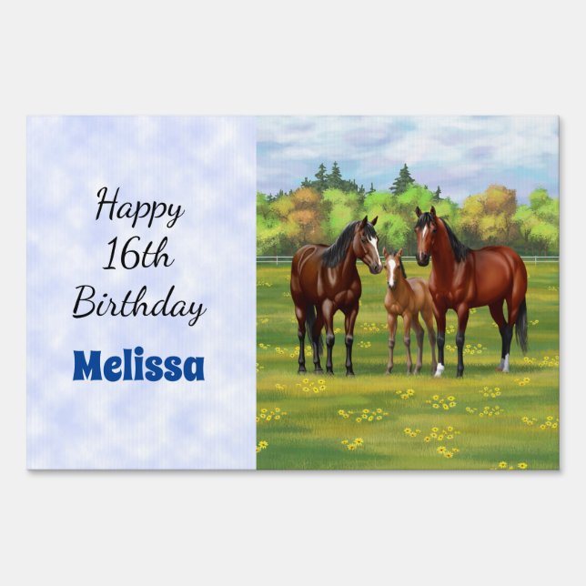 Black Angus Cow & Cute Calf in Summer Pasture Sign (Front)