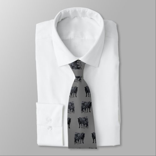 Black Angus Cow  Cute Calf Neck Tie