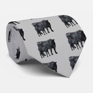 Black Angus Cow & Cute Calf Neck Tie