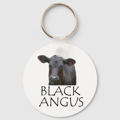 Black Angus Cow Keychain