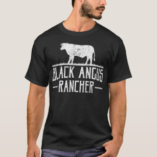 Black Angus Cow Rancher Funny Beef Cattle Meat Far T-Shirt