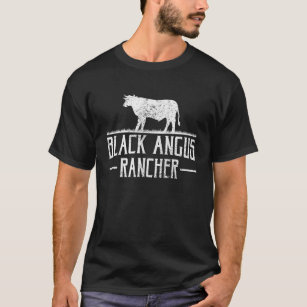 Black Angus Cow Rancher Funny Beef Cattle Meat Far T-Shirt