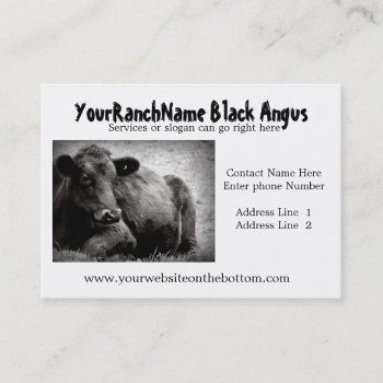 Black Angus Ranch Or Farm  Supply Business Cards by CountryCorner at Zazzle