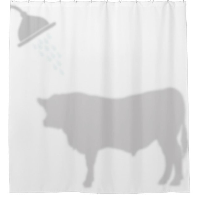 Black Angus Shadow Silhouette Shadow Buddies Shower Curtain (Front)