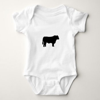 Black Angus Silhouette Baby Bodysuit by Grandslam_Designs at Zazzle