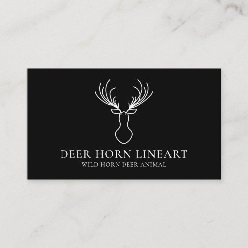 Black Animal Horn Deer Business Card