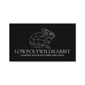 Black Animal Lowpoly Bunny Rabbit Business Card