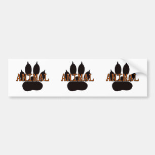 Black Animal Paw Print Bumper Sticker