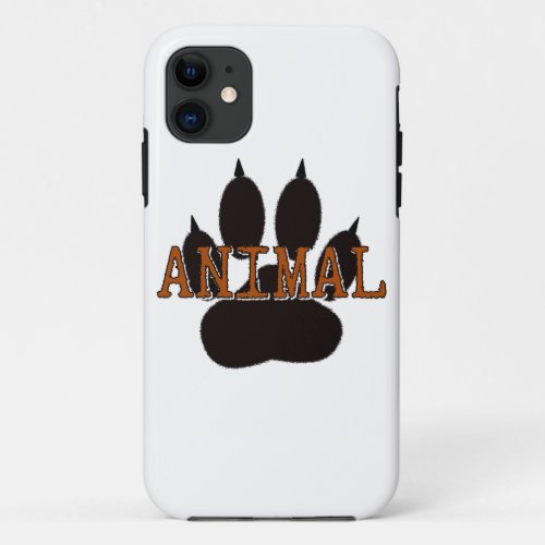 Black Animal Paw Print iPhone 11 Case