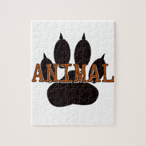Black Animal Paw Print Jigsaw Puzzle