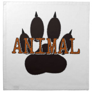 Black Animal Paw Print Napkin