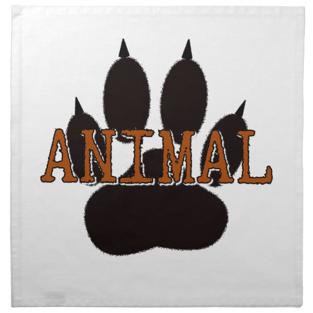 Black Animal Paw Print Napkin (Front)