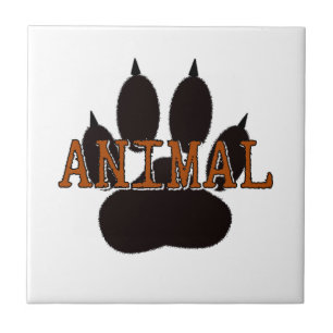 Black Animal Paw Print Tile