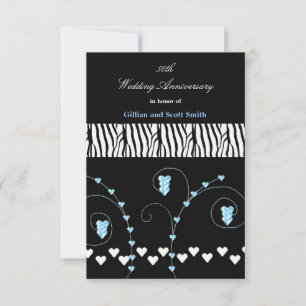 Black Animal Print 50th Anniversary Invitation