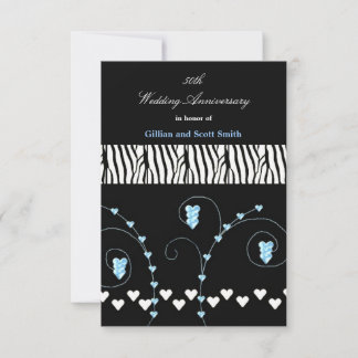 Black Animal Print 50th Anniversary Invitation