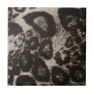BLACK ANIMAL PRINT CERAMIC TILE