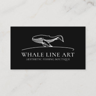 Black Animal Wild Nature Sea Fishing Whale Business Card