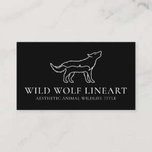Black Animal Wild Nature Wolf Business Card