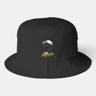 Black Anime Dog Streetwear Art | I'm Realistic Bucket Hat
