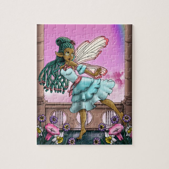 Black Anime Fairy Jigsaw Puzzle (Vertical)