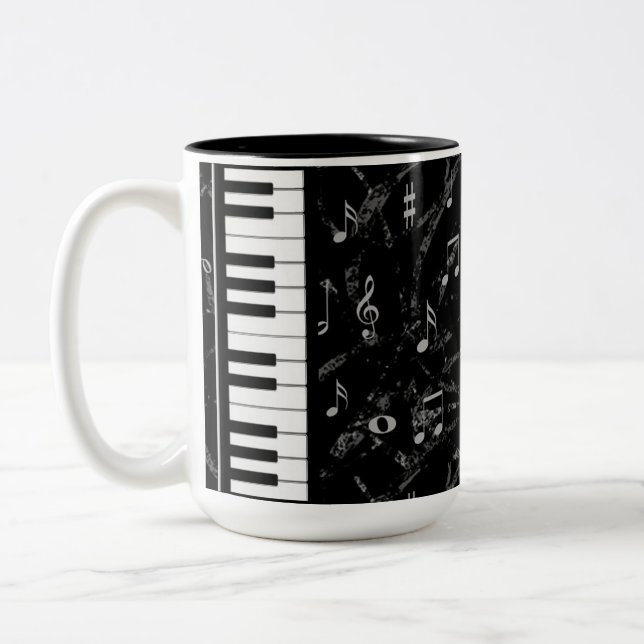 Black ans White Piano Music Mug 2 (Left)
