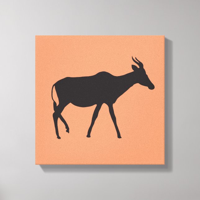 Black Antelope Wrapped Canvas Print (Front)