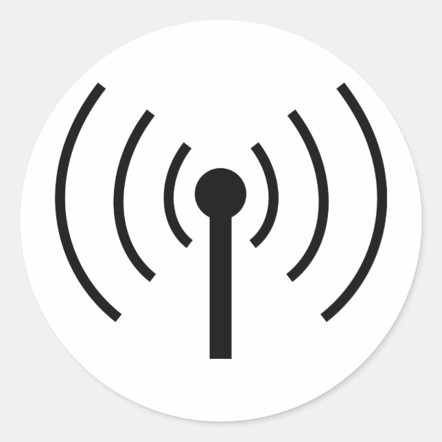 black antenna icon classic round sticker (Front)