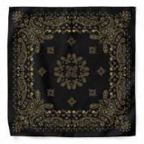 Black Antique Bronzes/Brass Paisley Bandana Black Antique Bronzes/Brass Paisley Bandana