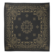 Black Antique Bronzes/Brass Paisley Bandana Black Antique Bronzes/Brass Paisley Bandana