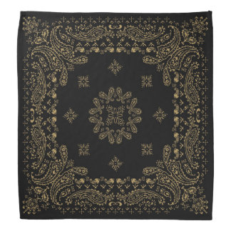 Black Antique Bronzes/Brass Paisley Bandana