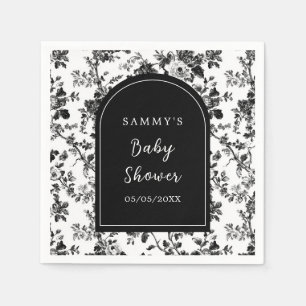 Black Antique Chinoiserie Baby Shower Napkins