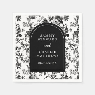 Black Antique Chinoiserie Wedding Napkins