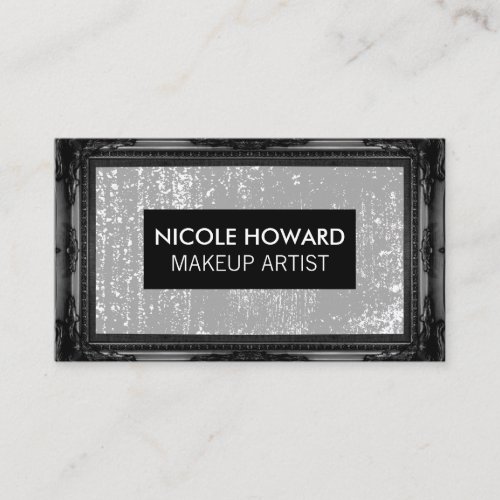 Black Antique Frame  Gray Grunge Texture Business Card