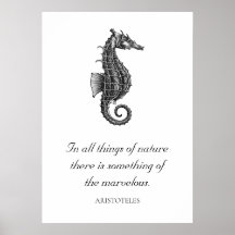 Black Antique Seahorse with Inspirational Quote.