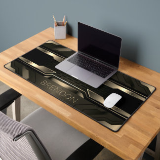 Black Antique Silver Gaming Background Desk Mat