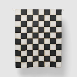 Black & Antique White Checkered 63" Blackout Curtains