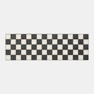 Black & Antique White Checkered 8x2.5 Outdoor Rug