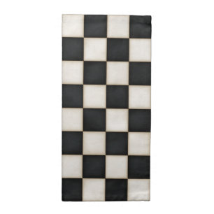 Black & Antique White Checkered Cloth Napkin