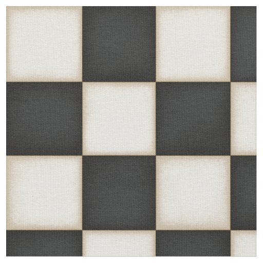 Black & Antique White Checkered (medium scale) Fabric