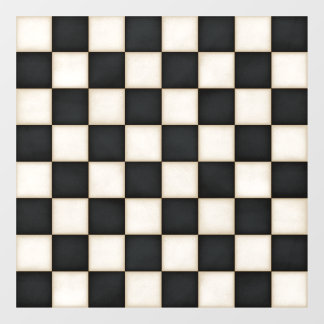 Black & Antique White Custom Size Chessboard Decal