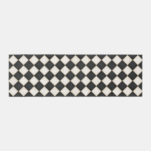 Black & Antique White Diamonds 8x2.5 Runner