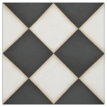 Black &amp; Antique White Diamonds (large scale) Fabric