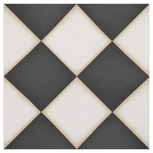 Black & Antique White Diamonds (large scale) Fabric