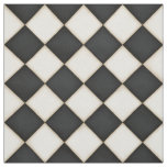 Black &amp; Antique White Diamonds (medium scale) Fabric