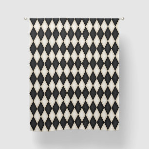 Black & Antique White Harlequin 63" Blackout Curtains