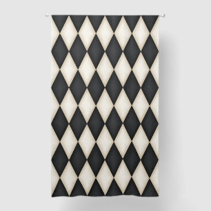 Black & Antique White Harlequin 84" Blackout Curtains