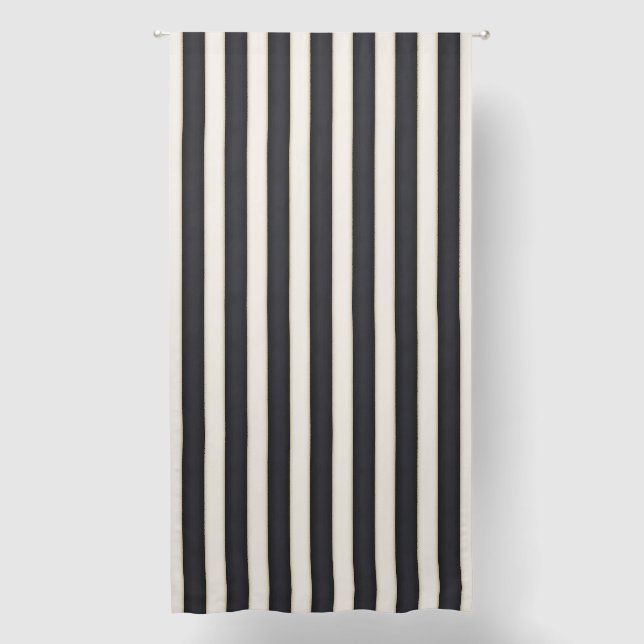 Black & Antique White Stripes 96" Blackout Curtains (Front)