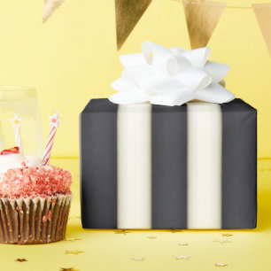 Black & Antique White Victorian Stripes Wrapping Paper