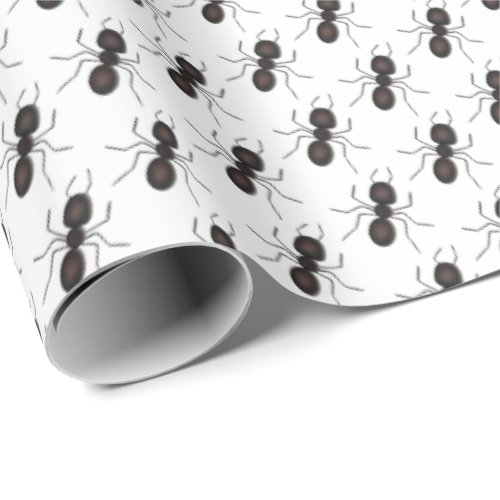 Black Ants On White Wrapping Paper